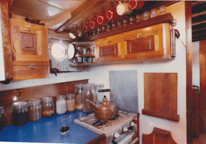 bespoke kitchen on the yacht