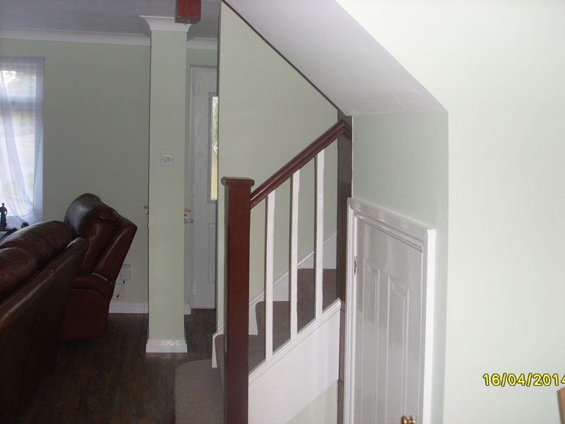 repainted stairs and hallway in totton