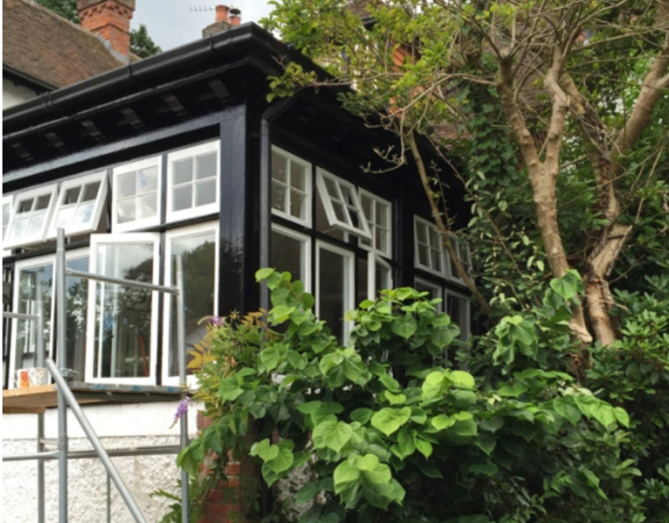 painted windows on ancient propert in southampton